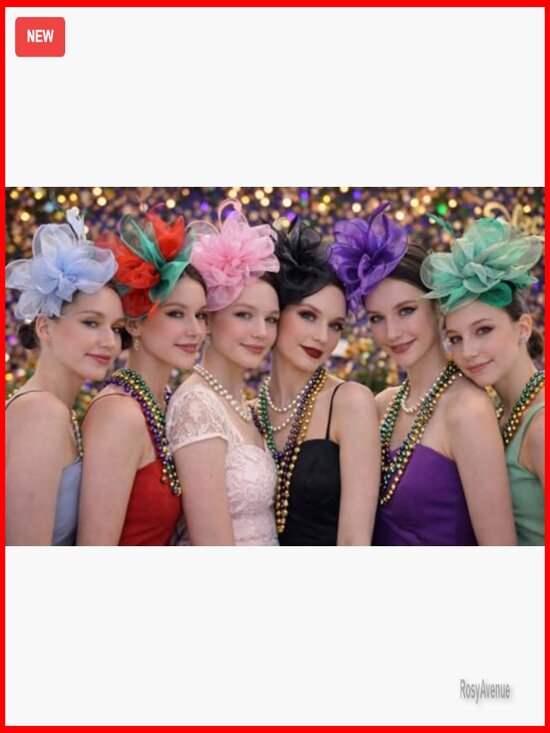 Fascinator Hat with Mesh and Feathers, Floral Headpiece for Weddings and Tea main image 5